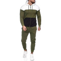 2021 Oversized Autumn New Sports Stitching Hooded Long Sleeve Zipper Top Side Drawstring Pants Set